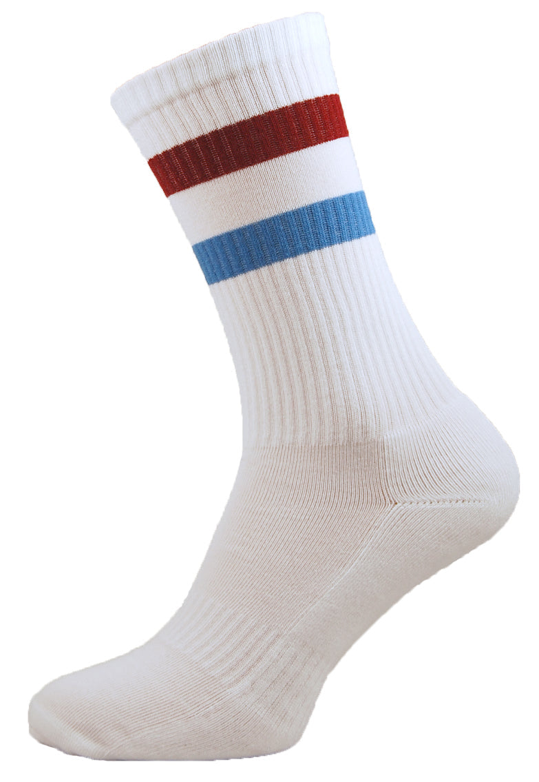 Fashion Crew Socks White / Red / Blue