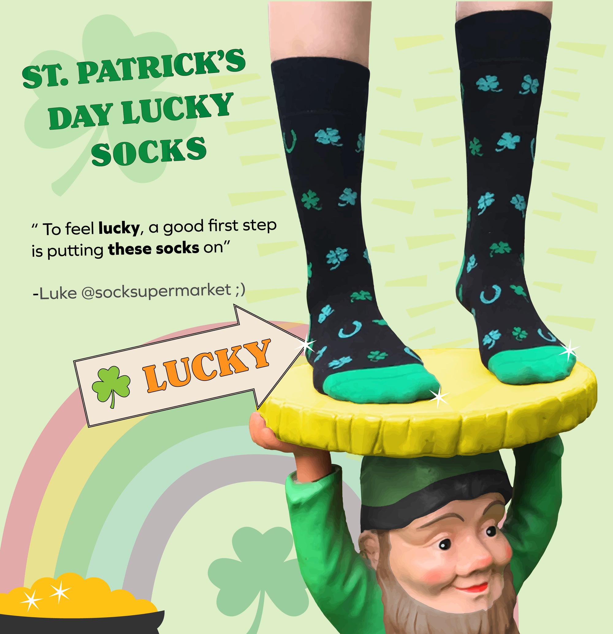 St Patrick's Day Socks Now On Sale