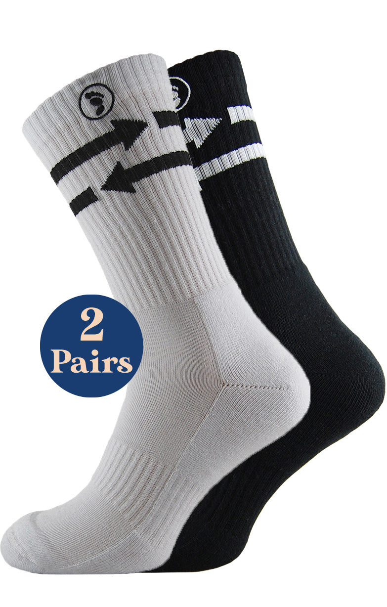 2 Pairs Mixed Toe Rags® Arrow Fashion Crew Sock