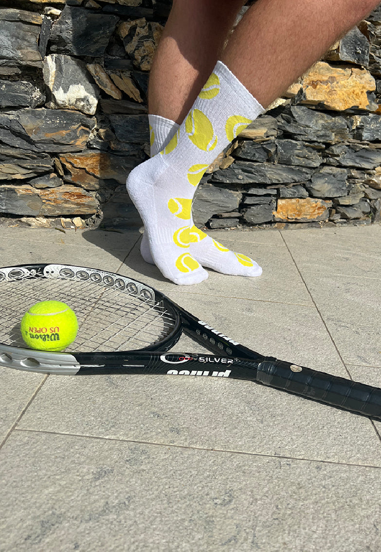 Sole Happy! Tennis Upcycled Crew Socks
