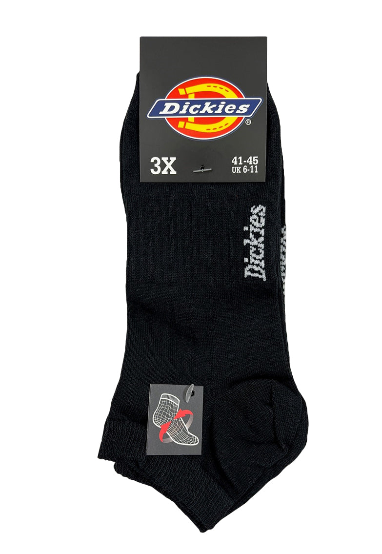 3 Pairs Dickies Trainer Socks Black