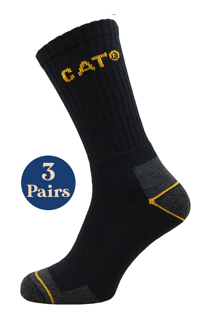 3 Pairs Caterpillar Real Work Socks Black