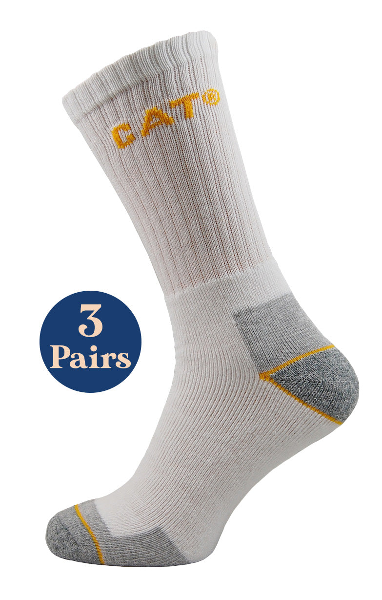 3 Pairs Caterpillar Real Work Socks White