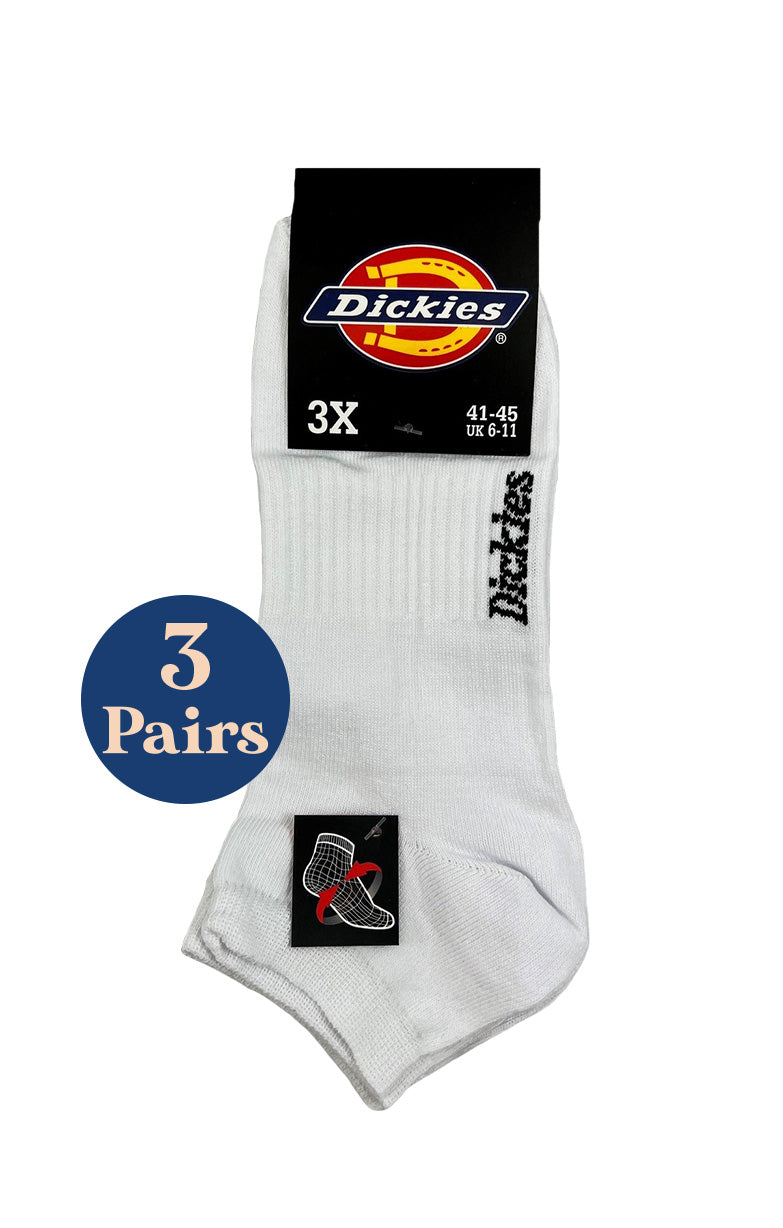 3 Pairs Dickies Trainer Socks White