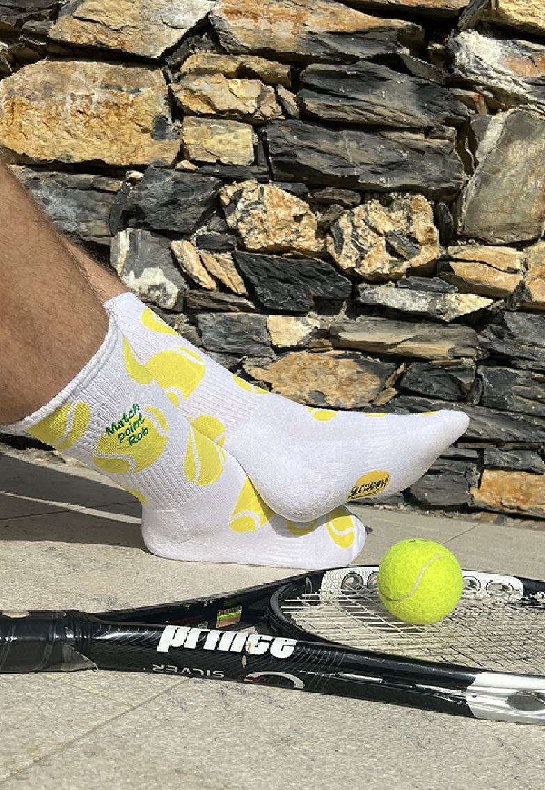 Sole Happy! Personalised Tennis Upcycled Crew Socks