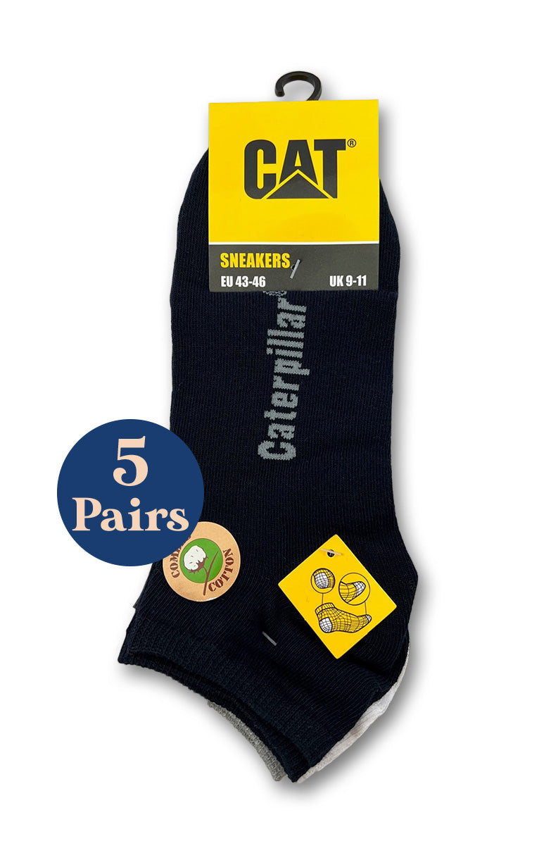 5 Pairs Caterpillar Trainer Socks Assorted