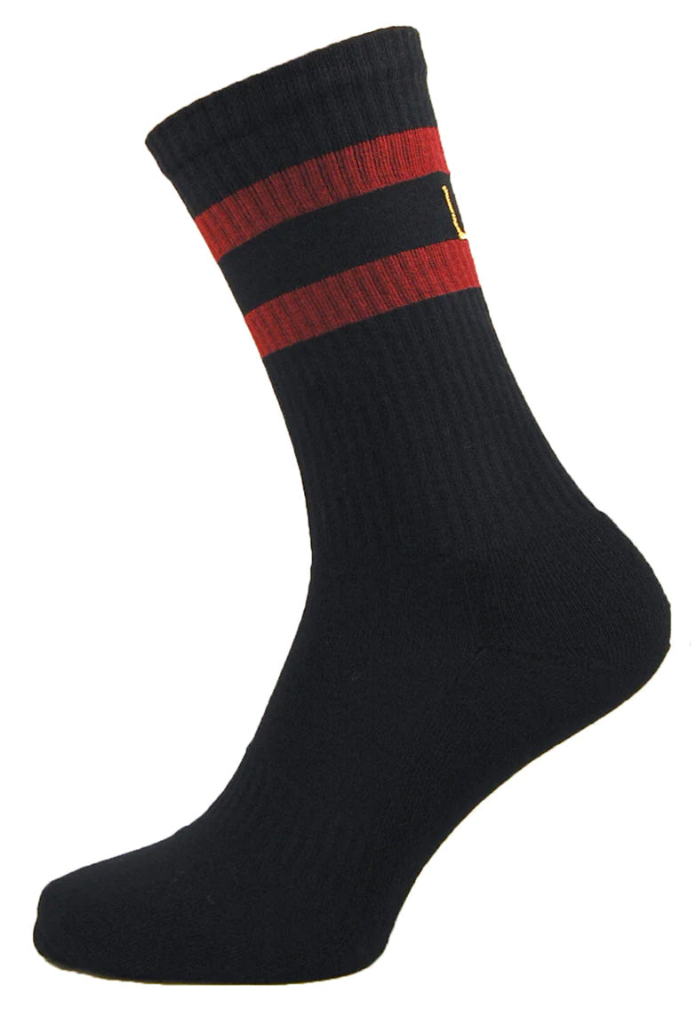 Personalised Fashion Crew Socks Black / Red