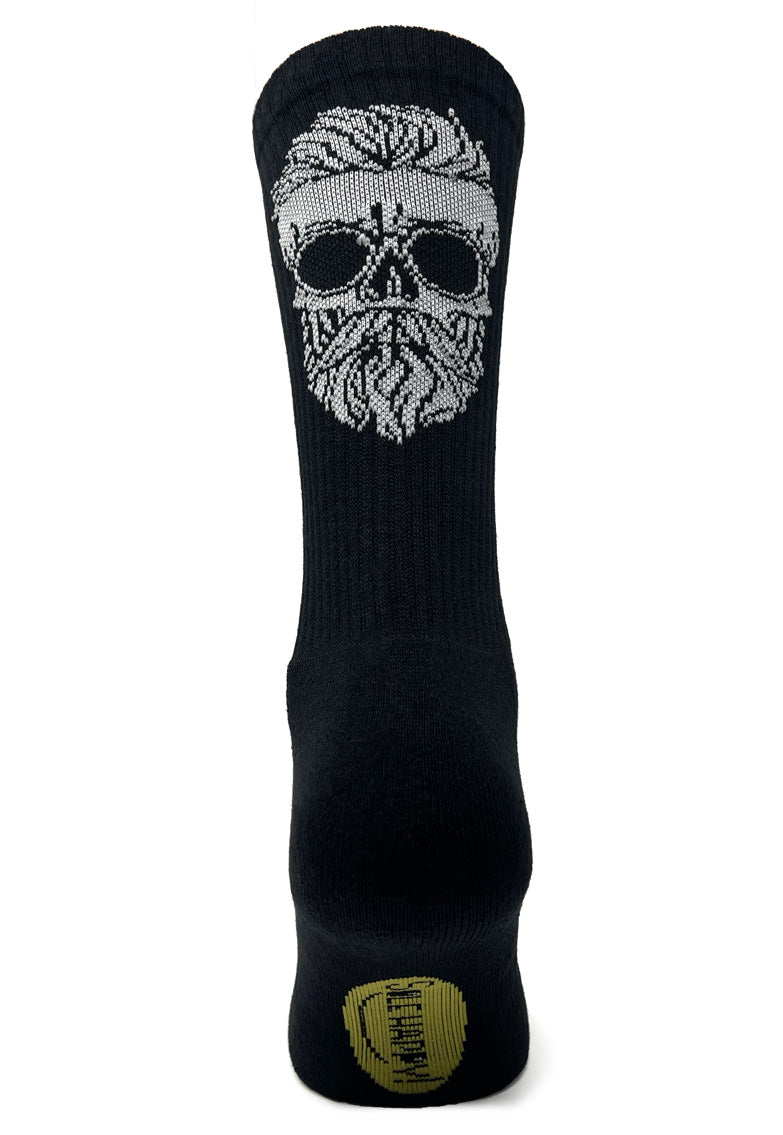 Sole Happy! Hipster Skull Upcycled Crew Socks