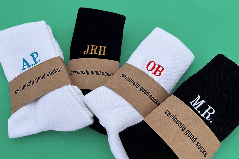 Personalised Fashion Crew Socks Monogram Text