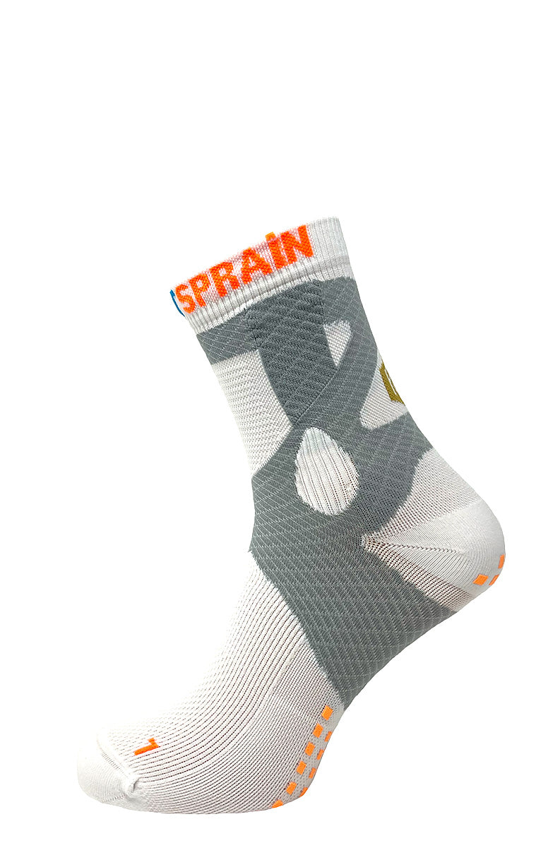 Prevent Sprain Technology Calf Socks - White/Grey