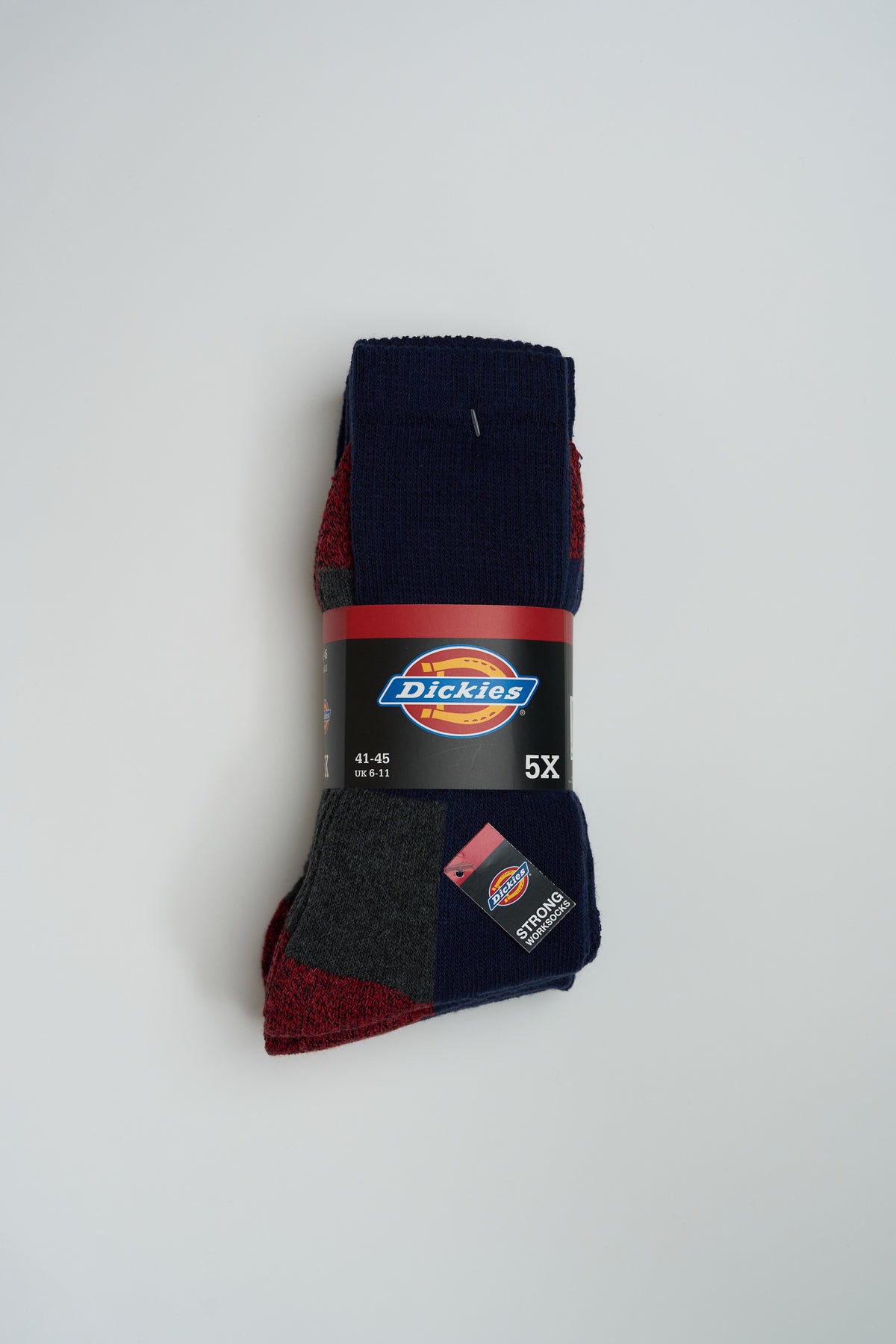 5 Pairs Dickies Industrial Crew Work Socks Navy