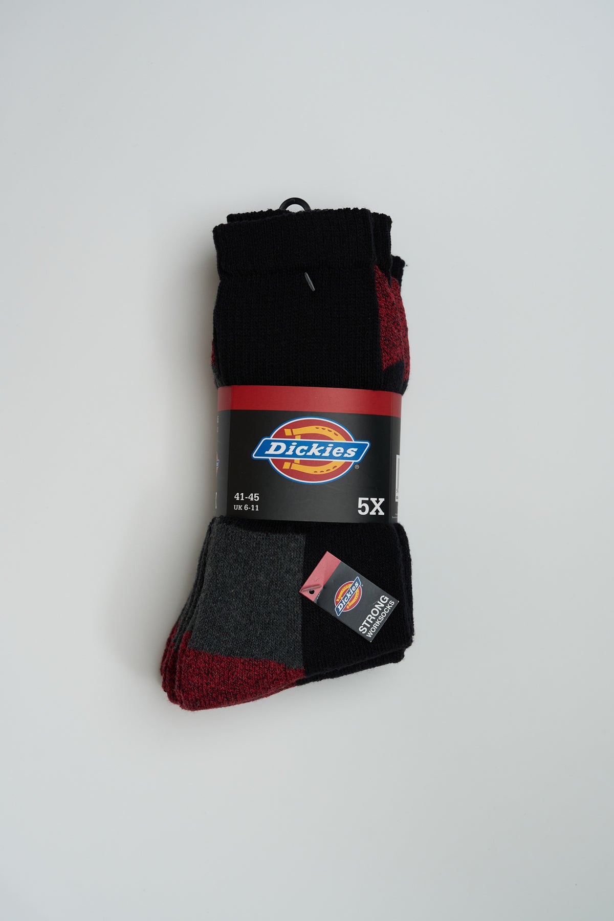 5 Pairs Dickies Industrial Crew Work Socks Black