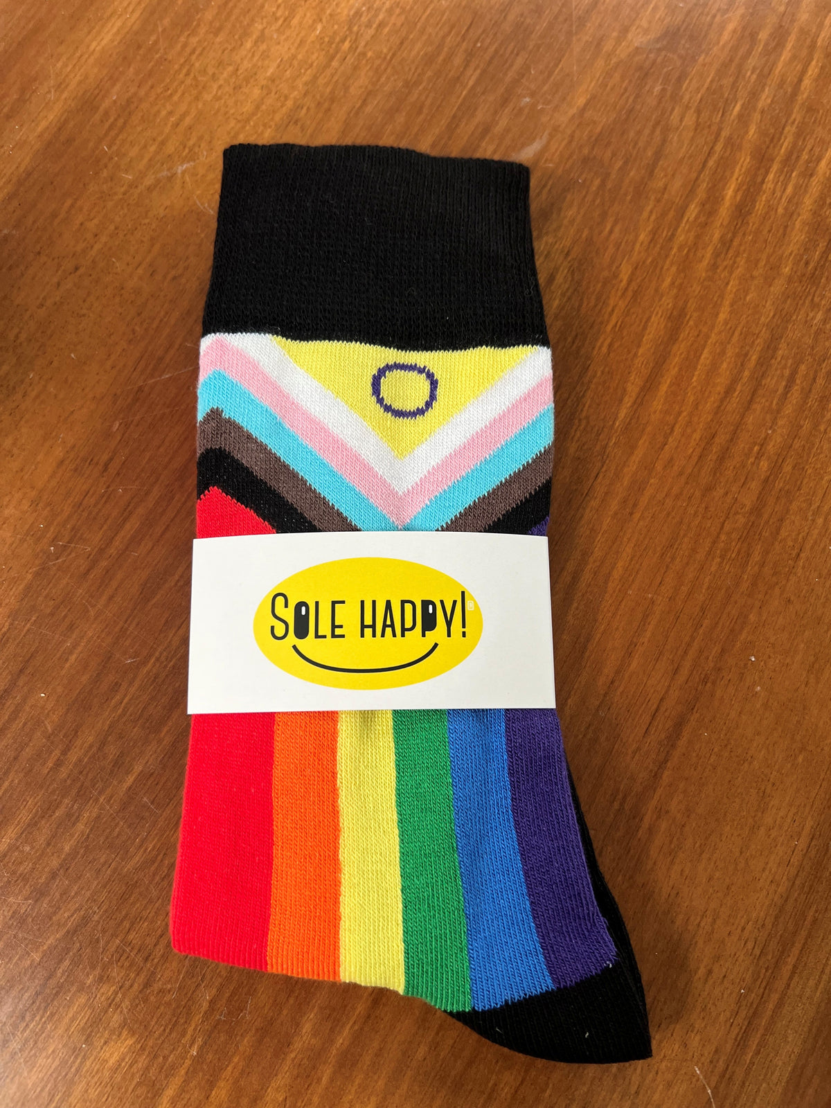 Intersex-Inclusive Progress Pride Flag Dress Socks