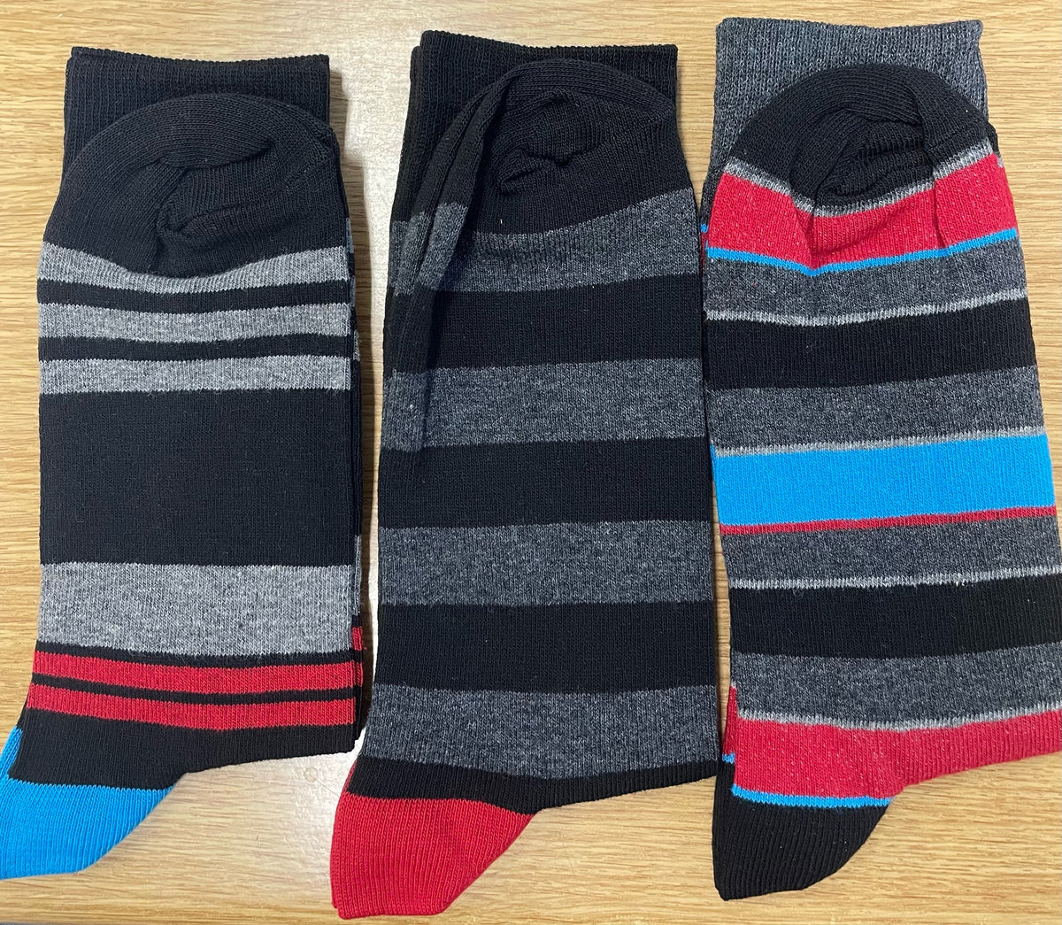 Men's 6 Pack Variegated Stripe Ankle Sock