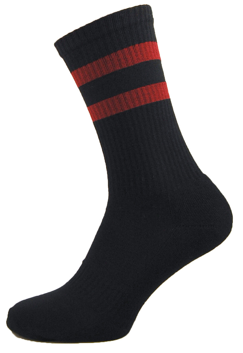 Buy Me Plain: Black / Red Classic Tube - socksupermarket