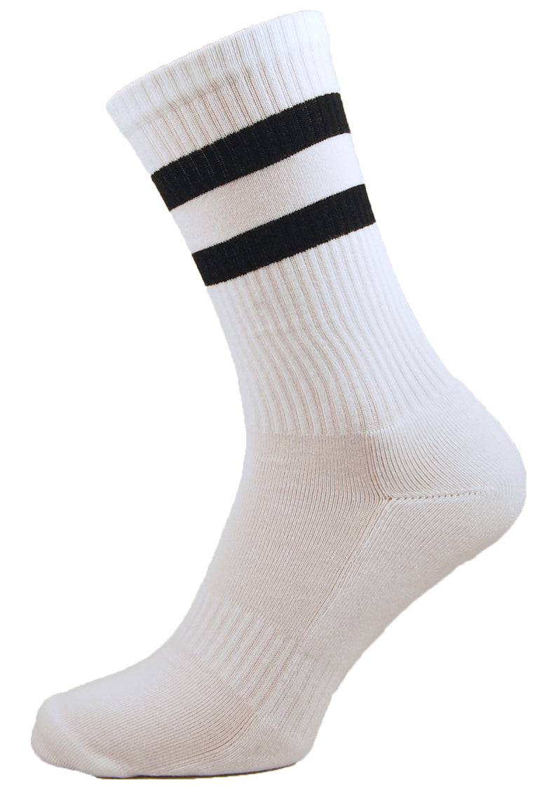 Buy Me Plain: White / Black Classic Tube - socksupermarket