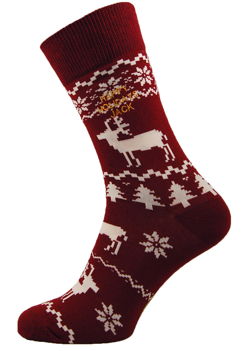 Sole Happy! Personalised Reindeer Fair Isle