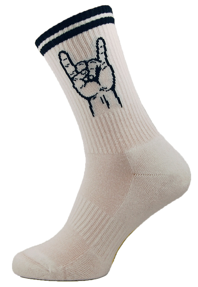 Sole Happy! Rock Salute Upcycled Crew Socks