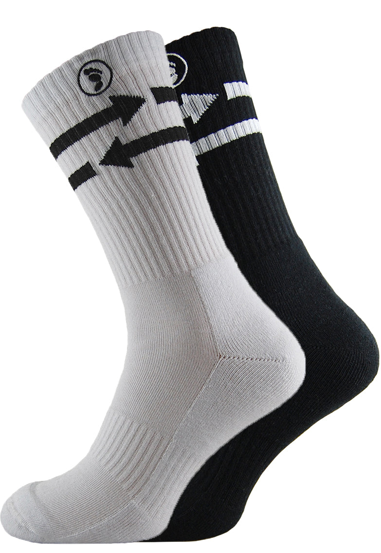 2 Pairs Mixed Toe Rags® Arrow Fashion Crew Sock