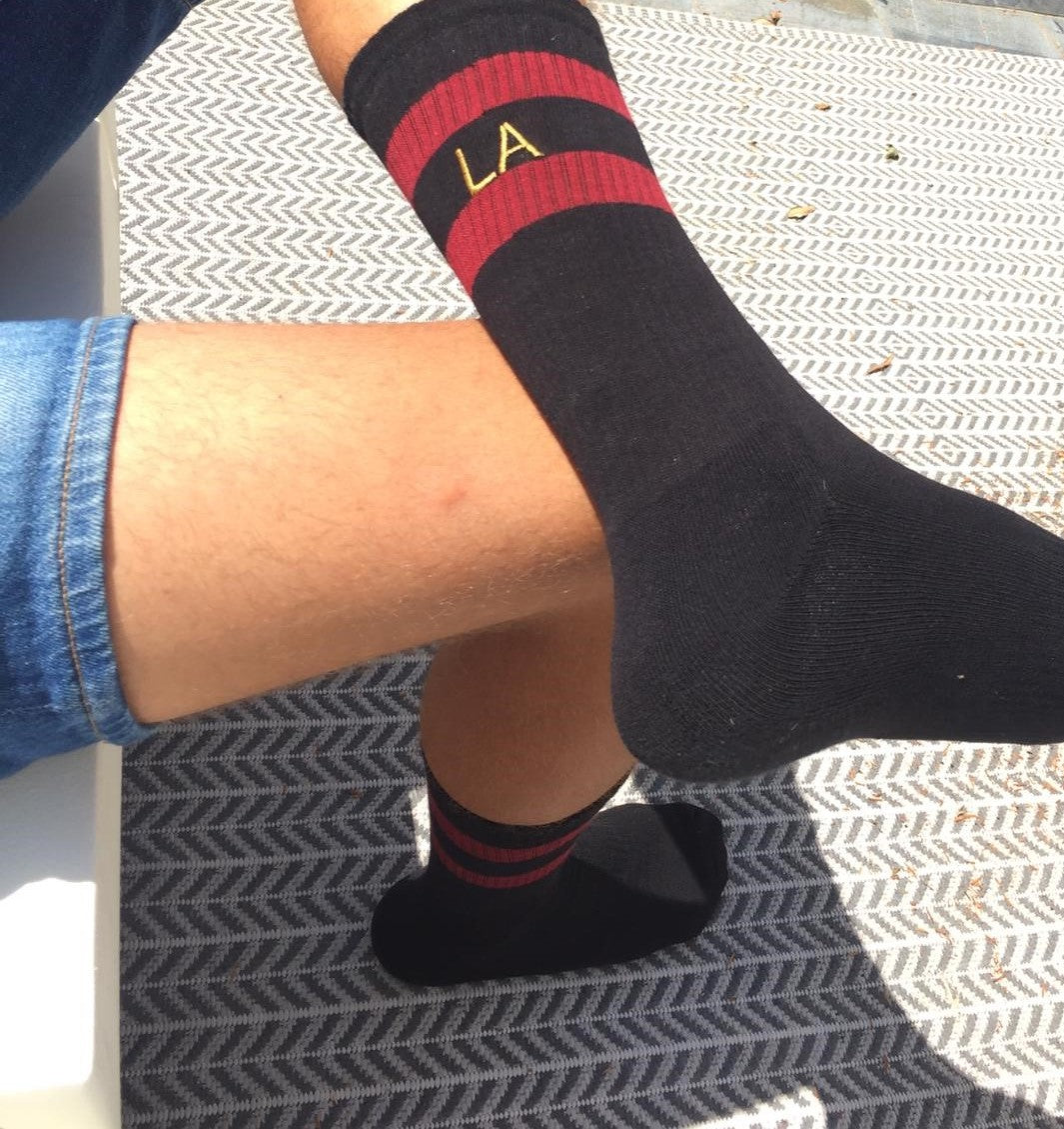 Personalise Me: Black / Red Classic Tube - socksupermarket